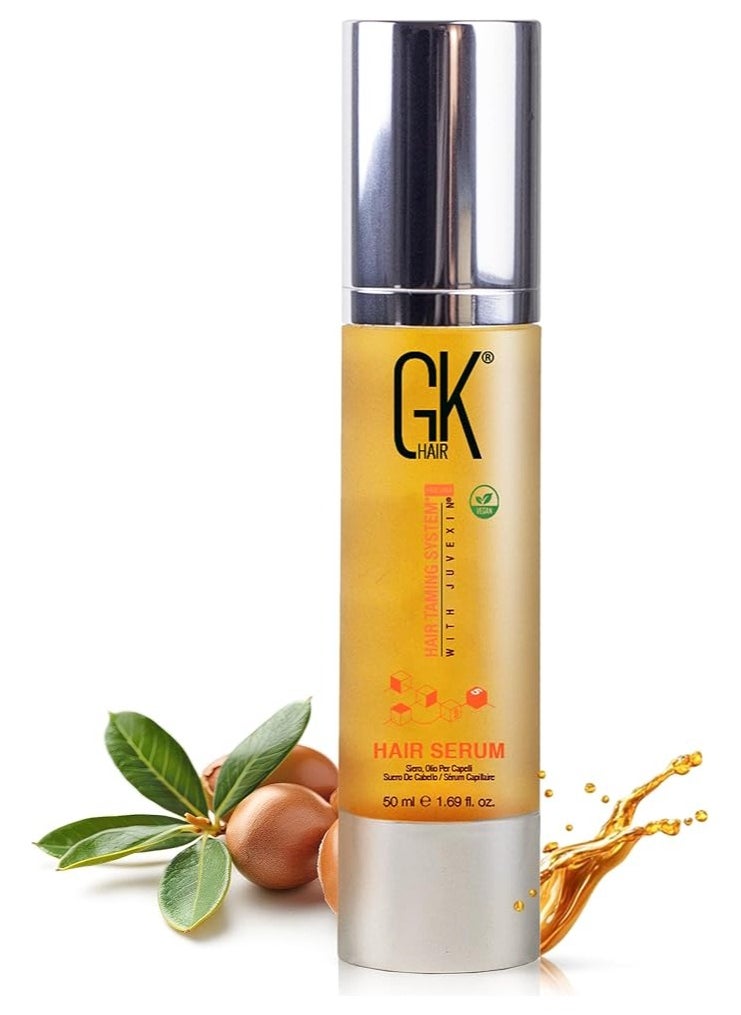 Smoothing Serum (1.69 Fl. Oz/50ml) Organic Argan Oil Hydrating Strength Shine Dry Damaged Repair Anti Frizz Moistures Nourishment Weightless Styling All Hair Types