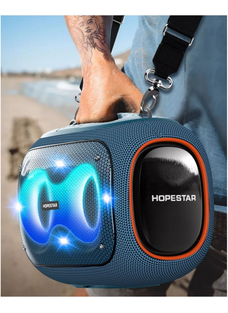 Party Box 120W Portable Bluetooth Speaker with Dual Wireless Microphones, 200W Fast Charging, IPX6 Waterproof, DSP Chip, 10-Hour Playtime, RGB Lights – Ideal for Outdoor, Karaoke, and Family Gatherings