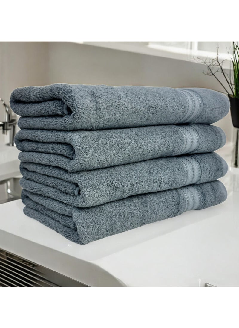 Kassino Premium Bath Towels Set - (4 Pack, 70x140 cm), 580 GSM Bath Towel,100% Combed Cotton, Soft & Quick-Dry Towels for Bathroom, Highly Absorbent, Double Stitched Hotel Quality Towels | Monument