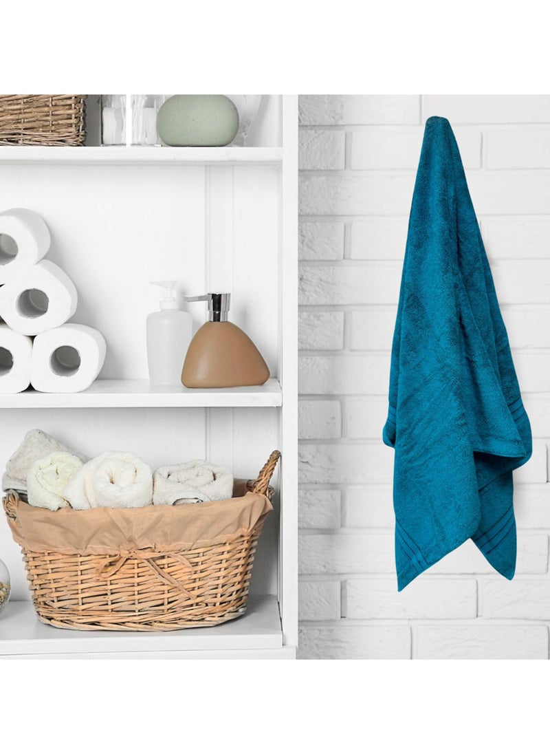 Kassino Premium Bath Towels Set - (2 Pack, 70x140 cm), 580 GSM Bath Towel,100% Combed Cotton, Soft & Quick-Dry Towels for Bathroom, Highly Absorbent, Double Stitched Hotel Quality Towels | Petrol