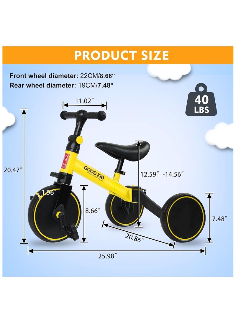 2pcs Combo Kids Balance Bike & Tricycle for Toddlers (1-5 Years) – Adjustable Seat, Indoor & Outdoor Ride-On Toy – Perfect First Birthday Gift for Boys & Girls