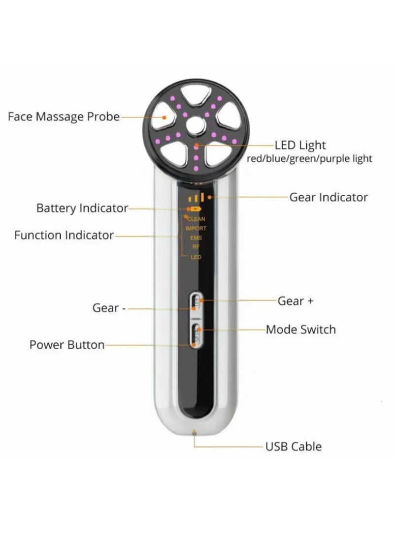 RF&EMS Facial Mesotherapy Radio Frequency Skin Tightening Facial Rejuvenating Skin Care Beauty Wrinkle Removal Face Massager Microcurrent Facial Massager