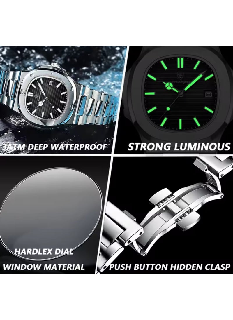 Man Watch , Waterproof Luminous Men's Watch Quartz-40.5mm