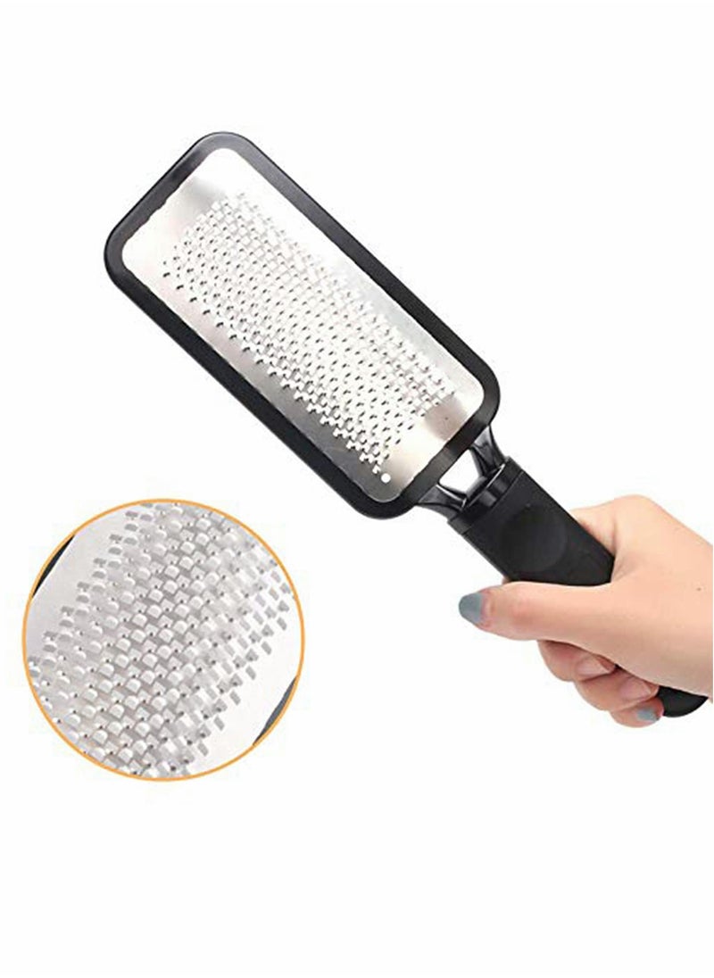 Pedicure Foot File Professional Pedicure Stainless Steel Colossal foot Rasp, Foot Scrubber Foot Care, Dead Skin Remover for Feet, Professional Pedicure Tools Washable and Reusable, 2Pcs