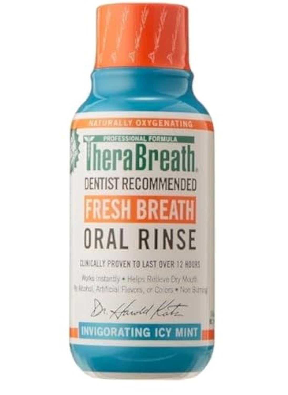 TheraBreath Fresh Breath Dentist Formulated Oral Rinse  Icy Mint Flavor 3 Ounce