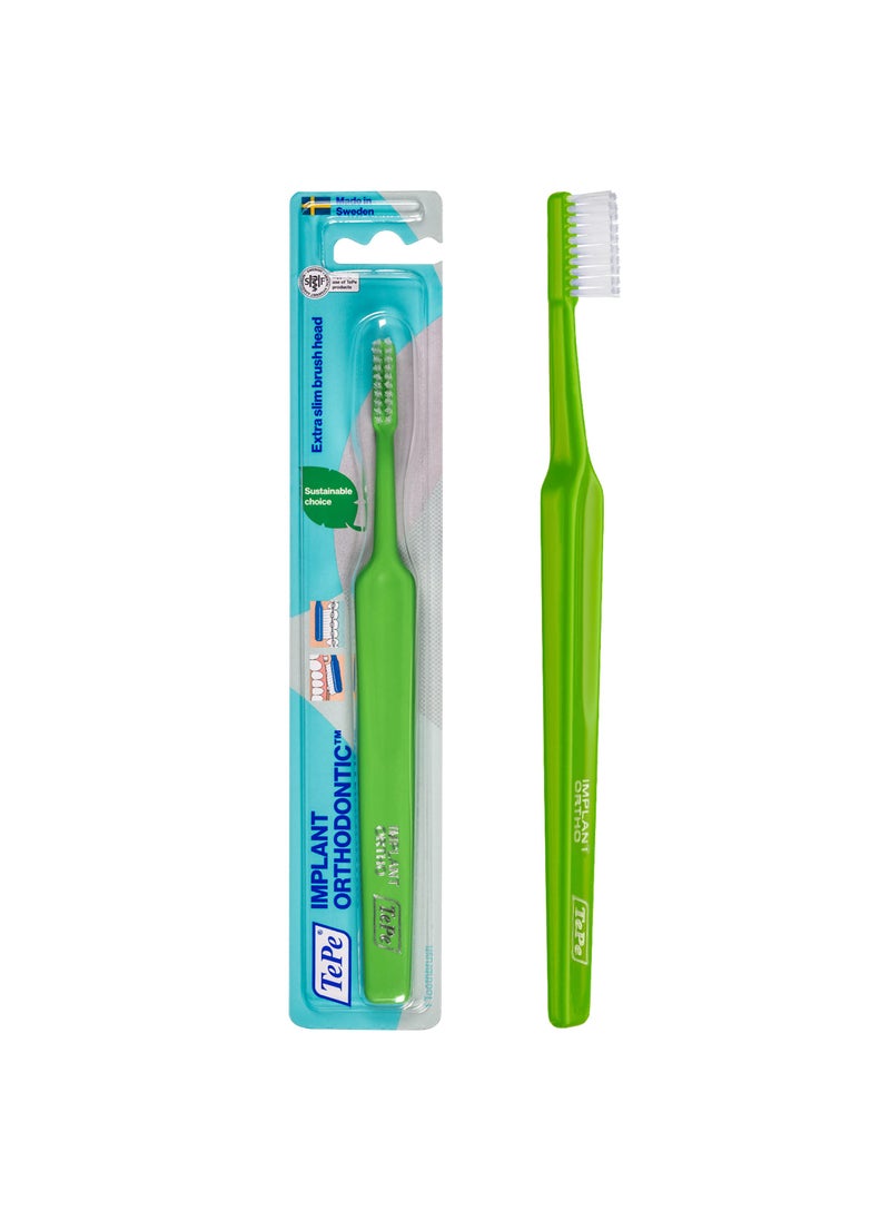 TePe Implant Orthodontic Soft Toothbrush  Extra Narrow Brush Head Thin Neck 1Pk