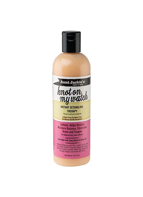 Aunt Jackie's Curls and Coils Knot On My Watch Instant Hair Detangling Therapy for Natural Curls, Coils and Waves, Enriched with Shea Butter, 12 oz