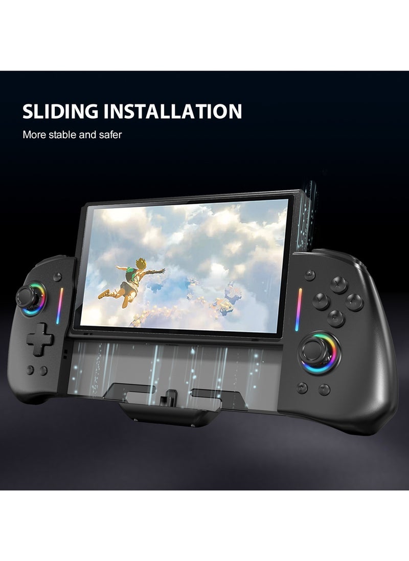 Switch Wireless Game Controller with RGB Lights, Turbo Function, 6-Axis Gyro Sensor, Sliding Installation, and Enhanced Vibration for an Immersive Gaming Experience