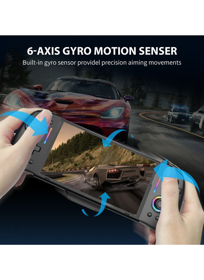 Switch Wireless Game Controller with RGB Lights, Turbo Function, 6-Axis Gyro Sensor, Sliding Installation, and Enhanced Vibration for an Immersive Gaming Experience