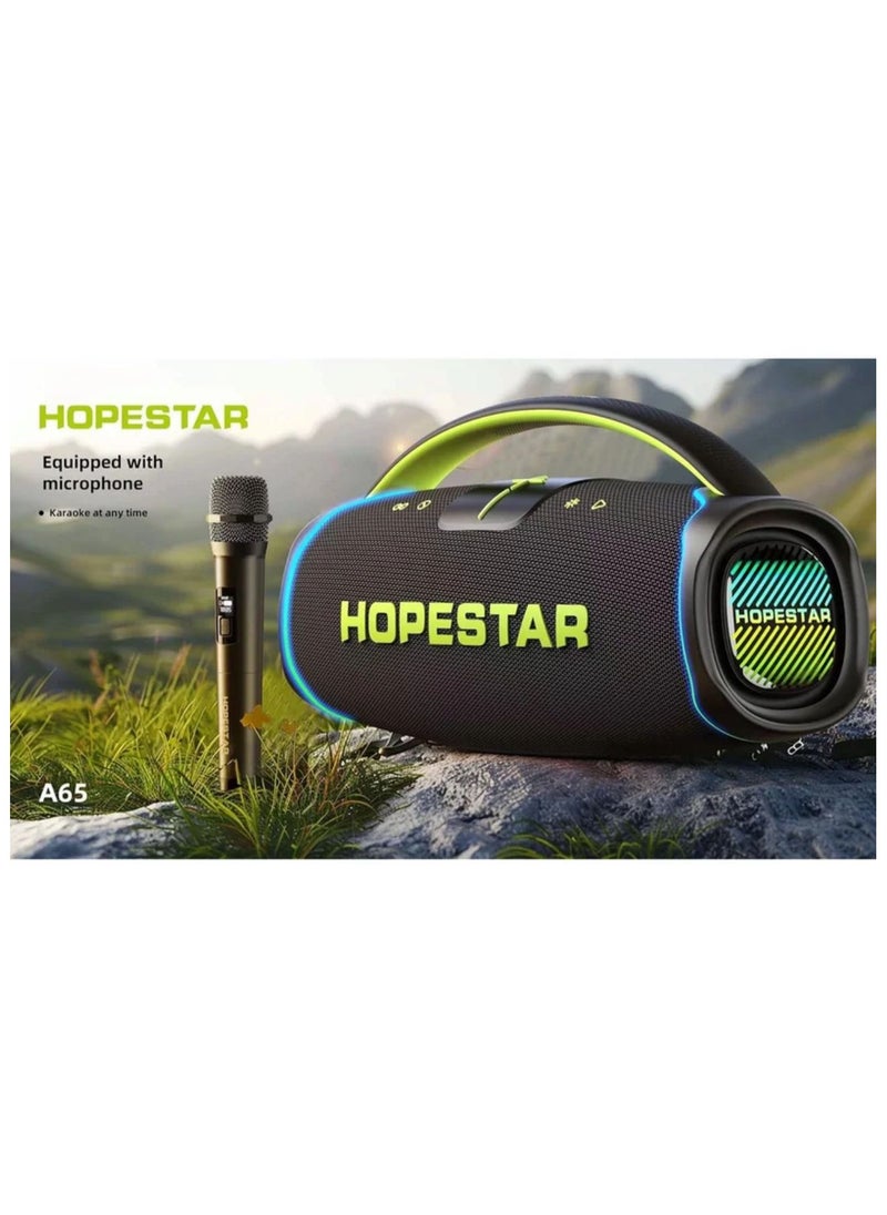 A65 300W Portable Bluetooth Speaker – Big Bass, Karaoke Mic, IPX6 Waterproof, 30000mAh Battery, TWS Stereo, LED Lights & Handle – Perfect for Parties, Camping, and Outdoor Adventures