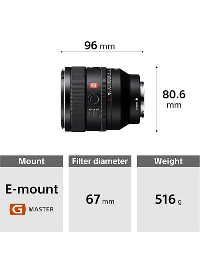 E Mount FE 50 mm F1.4 GM Full Frame Lens (SEL50F14GM) | Lightweight & Compact | Beautiful Bokeh | Extraordinary Resolution Black