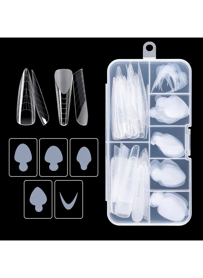 NMKL38 108pcs Dual Nail Forms Silicone French Forma Sticker Acrylic Aquarium Nail Tips Reusable Extension Molds Manicure Tools