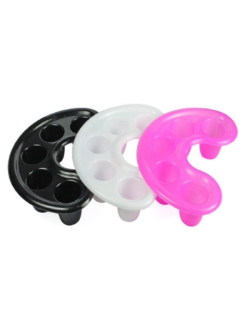 Generic 3 Pcs Nail Art Bubble Bath Spa Bowl Nail Hand Soak Tray Acrylic Gel Nails Soaking Trays White & Black & Pink Colour