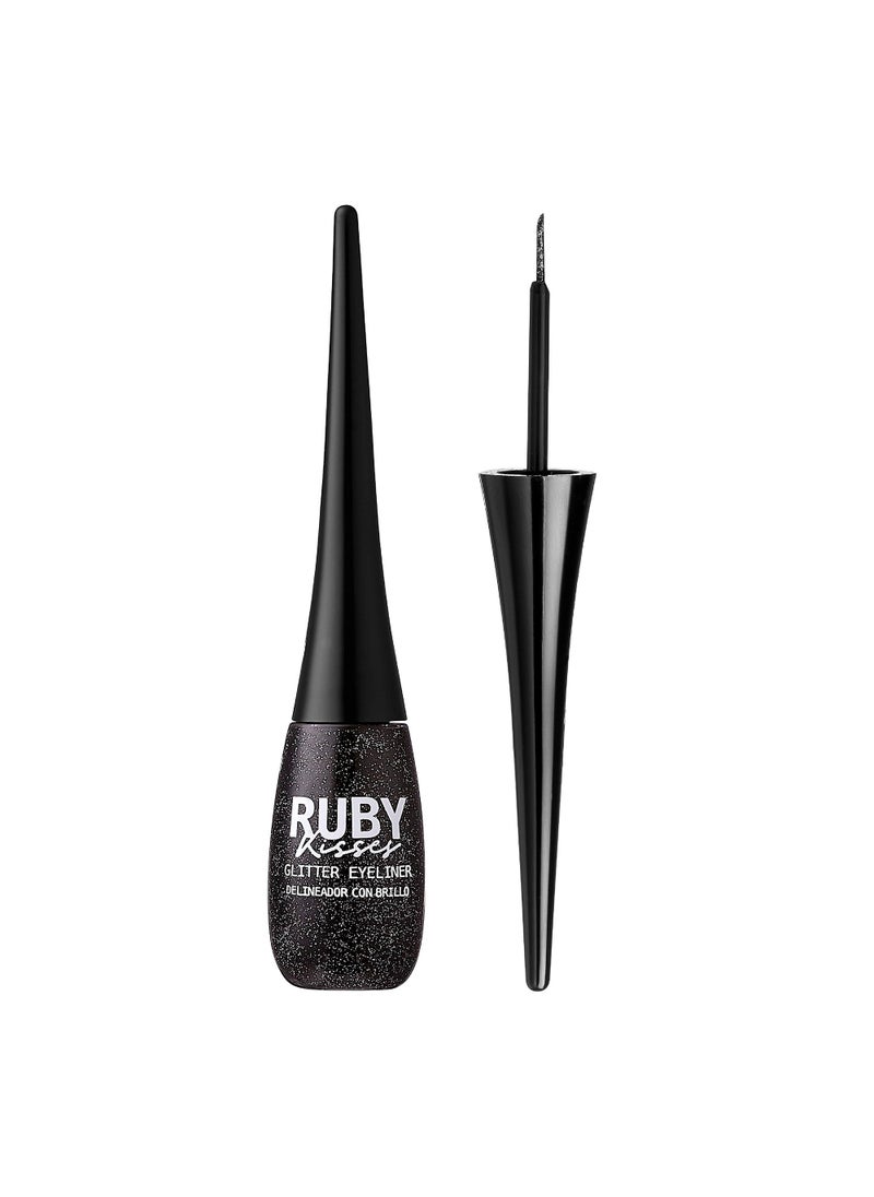 Ruby Kisses Eye Bling Glitter Eyeliner, Glitz N' Black