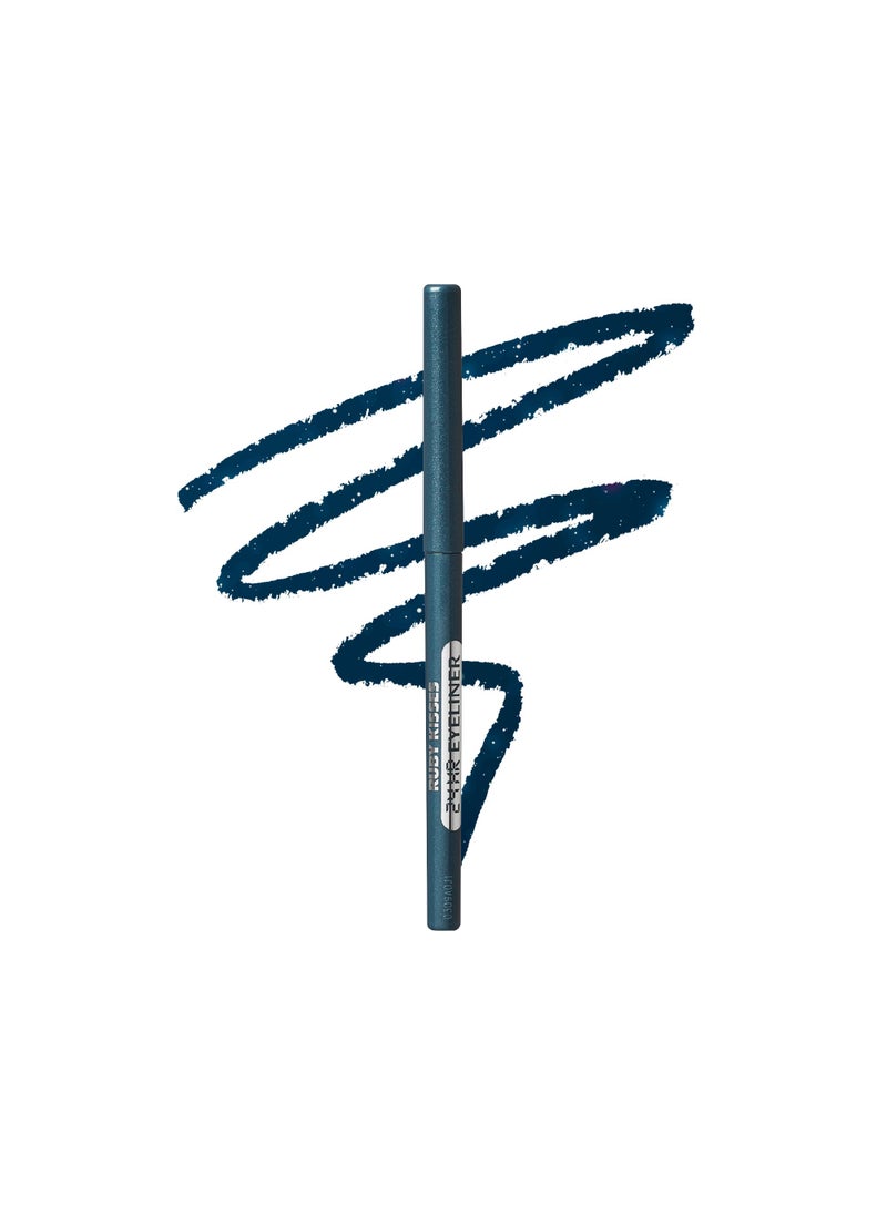 Ruby Kisses Pencil Eyeliner Retractable Eyeliner Waterproof SmudgeProof Eye Makeup High Pigmented 24H Long Lasting Eyepencil Rich Teal Blue