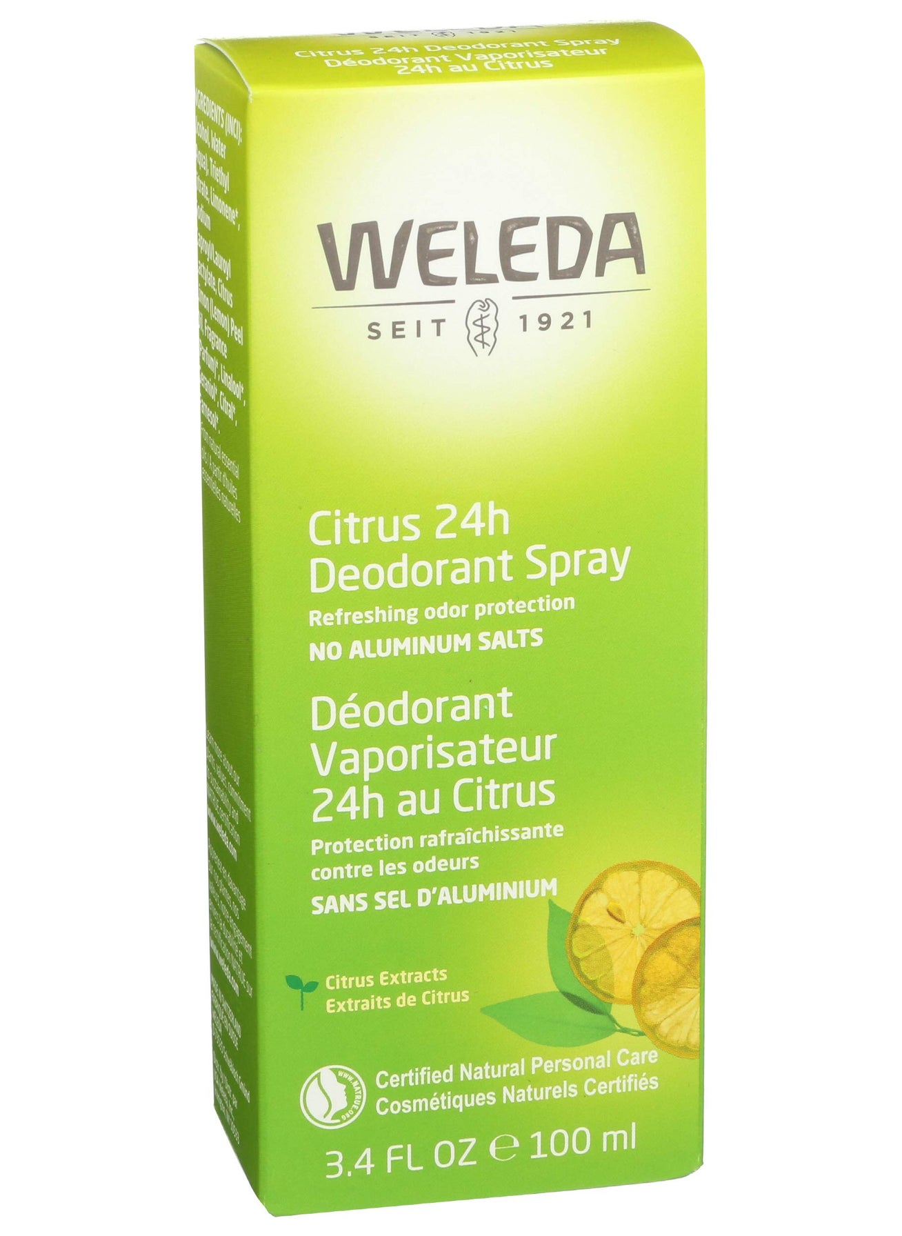 WELEDA Citrus Deodorant, 3.4 FZ