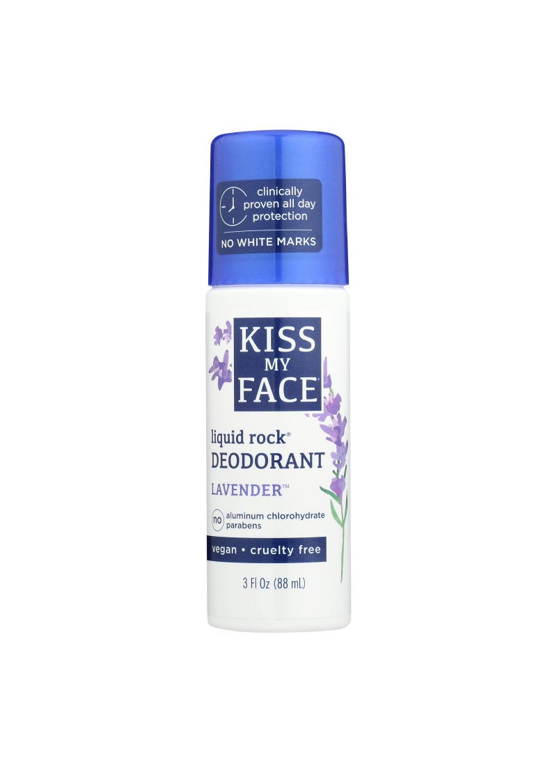 Kiss My Face Liquid Rock Deodorant Roll-On, Lavender 3 oz (Pack of 3)