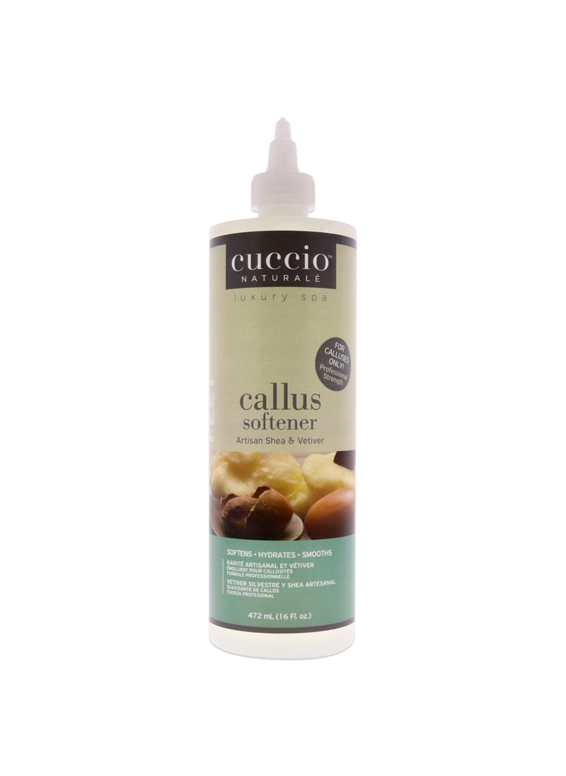 Cuccio Naturale Professional Strength Callus Softener Treatment - Aids In Fast And Easy Removal Of Hard Skin - Smoothens And Hydrates To Reveal Healthy Skin - Artisan Shea And Vetiver - 16 Oz