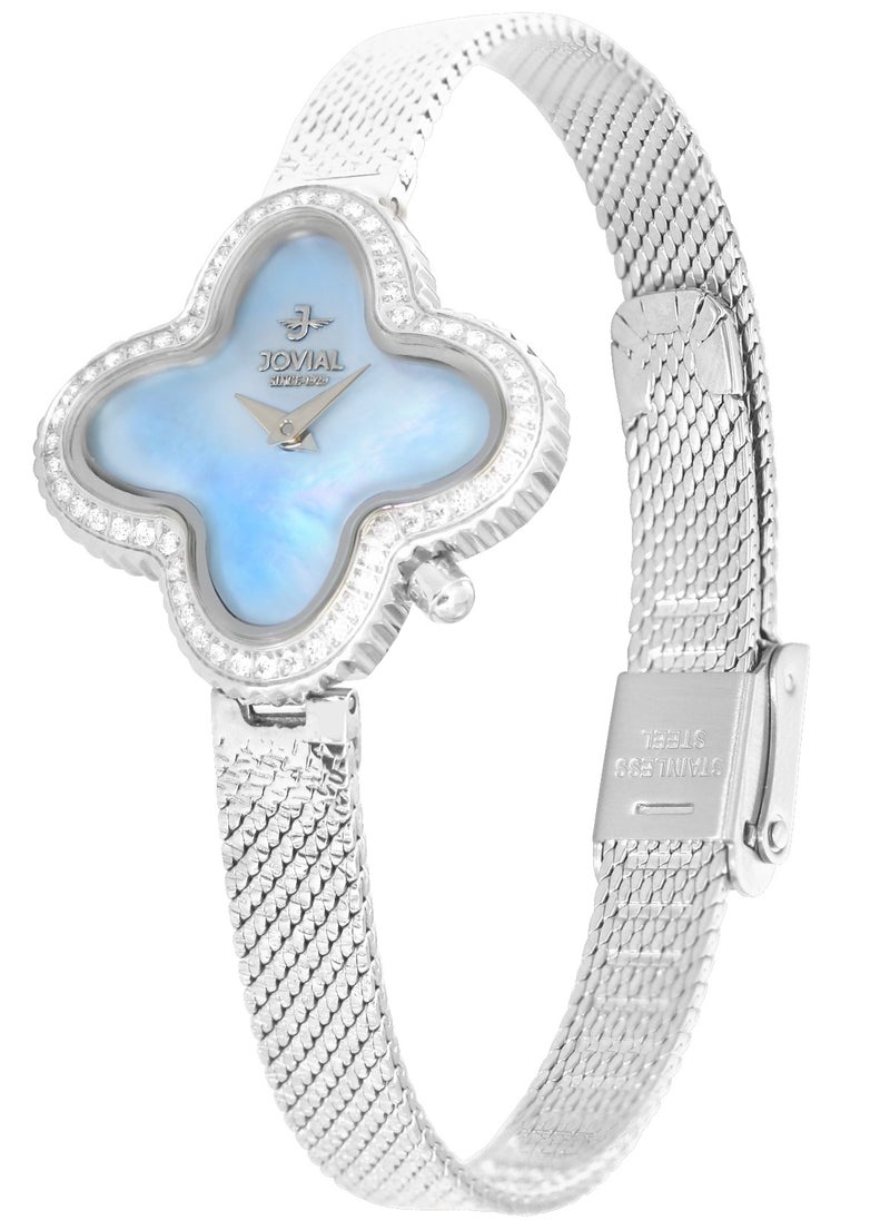 JOVIAL 1542 LSMQ 04 ZE Women's metal band  Watch, 28mm, Blue Dial