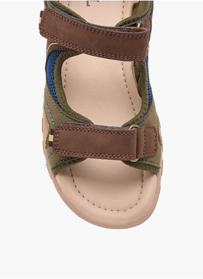 Boys Colourblock Sandals with Hook and Loop Closure
