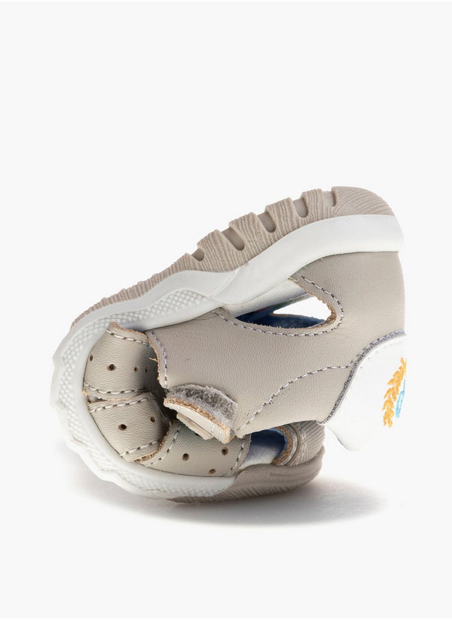 Boys' Logo Embroidered Sandals with Hook and Loop Closure