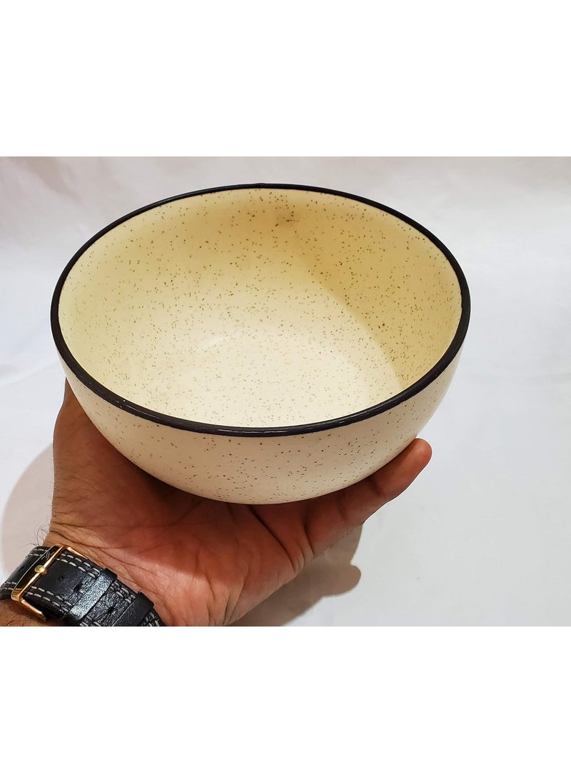 Pure Source India Ceramic Dotted Bowl ( White, 800ml)