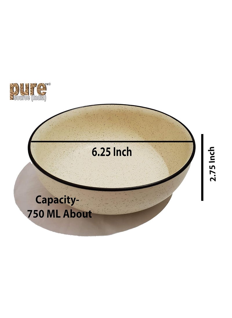 Pure Source India Ceramic Dotted Bowl ( White, 800ml)