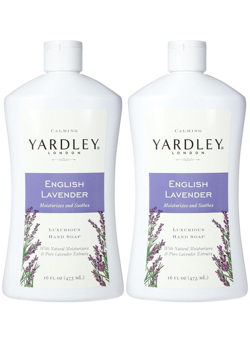 Yardley London Liquid Hand Soap - English Lavender - 16 Fl Oz (Pack of 2)