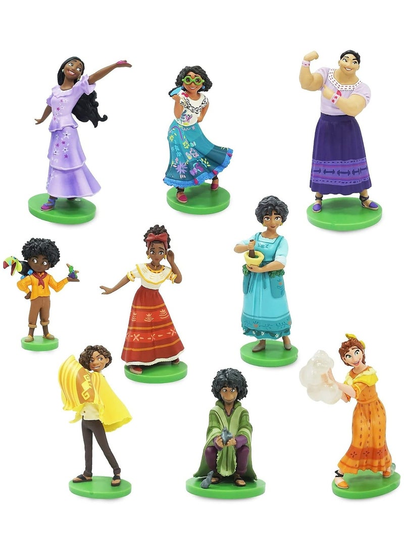 Disney Store Encanto Deluxe Figurine Playset, Encanto, 9 Pc, Detailed Encanto Figures Including Mirabel, Dolores, Camilo, Bruno, Antonio, Luisa, Isabela, Julietta and Pepa, Suitable for Ages 3+