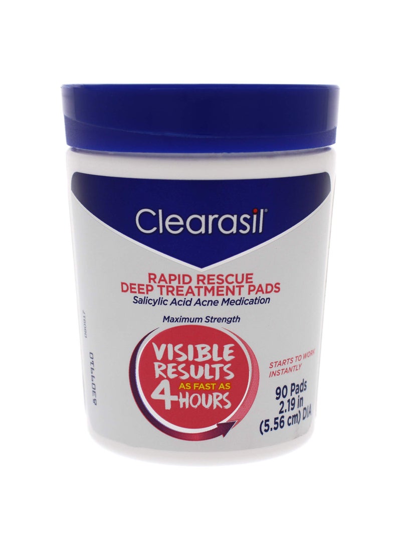 Clearasil Rapid Rescue Deep Treatment Cleansing Pads, 90 count (Pack of 3)
