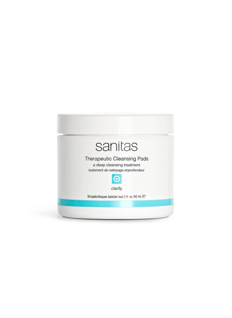 Sanitas Skincare Therapeutic Cleansing Pads, Clarifying Treatment, Salicylic Acid, Niacinamide, 50 pads / 2 Ounces