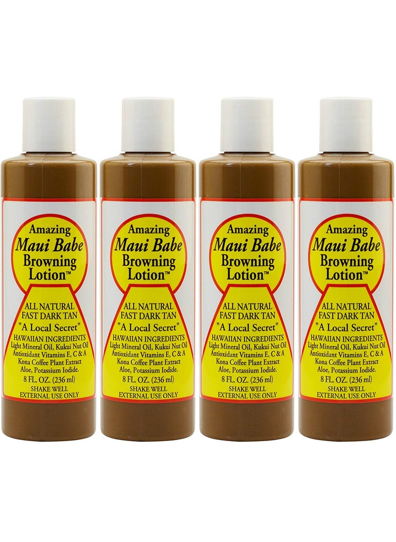 Maui Babe Browning Lotion 8 Ounces (Pack of 4)