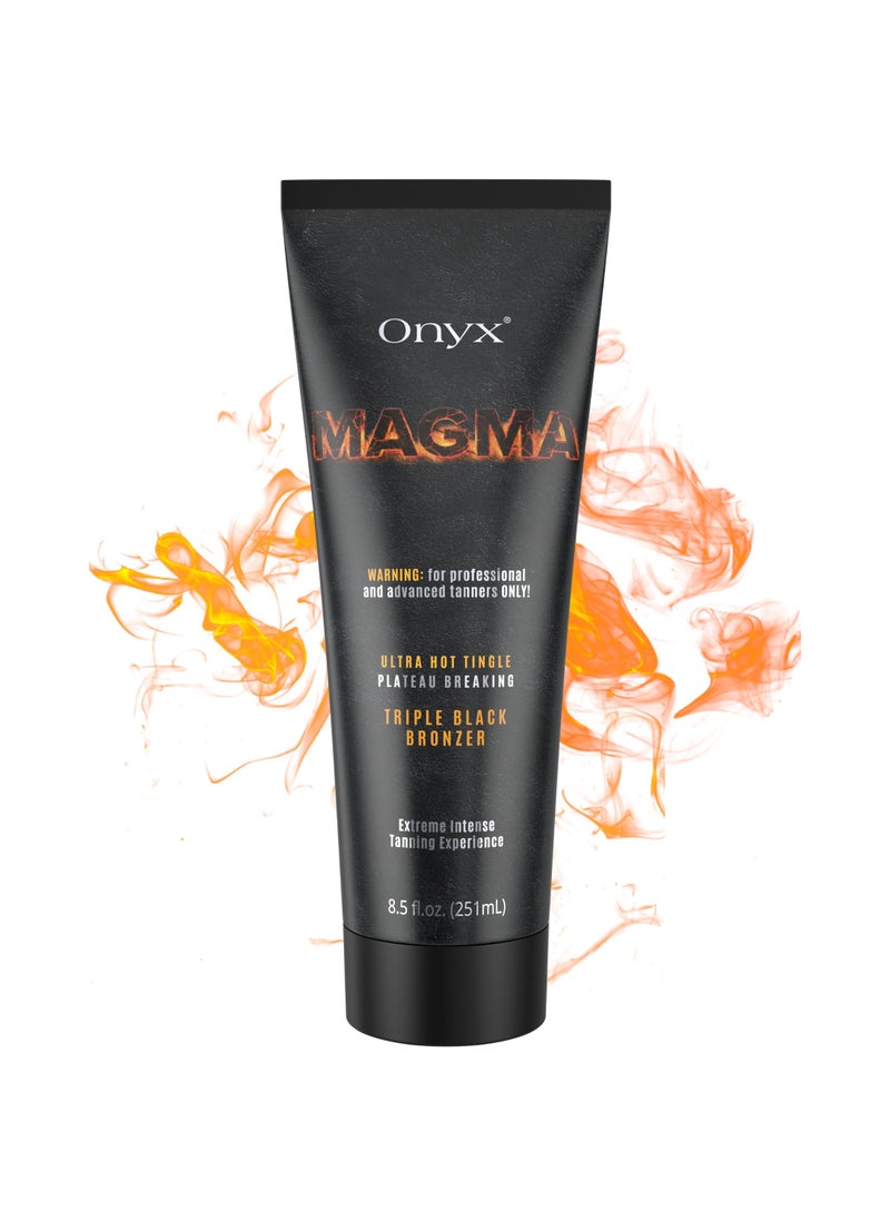 Onyx Magma Tingle Tanning Lotion for Advanced Tanners - Triple Dark Tingle Tanning Lotion for Tanning Beds, Indoor Tanning Lotion with Bronzer for Black Tan Results, Thermal Active Formula
