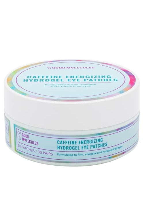 Good Molecules Caffeine Energizing Hydrogel Eye Patches - Eye Mask with Hyaluronic Acid Hydrate and Reduce Puffiness - Pack of 30, Skincare for Face