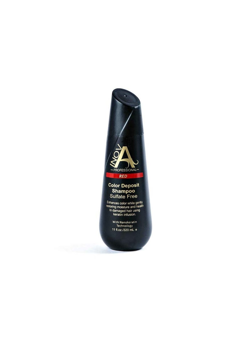 Inova Professional Color Revive & Enhance - Smooth Protection Sulfate-Free Shampoo - Color Deposit Red, 11 Fluid Ounce
