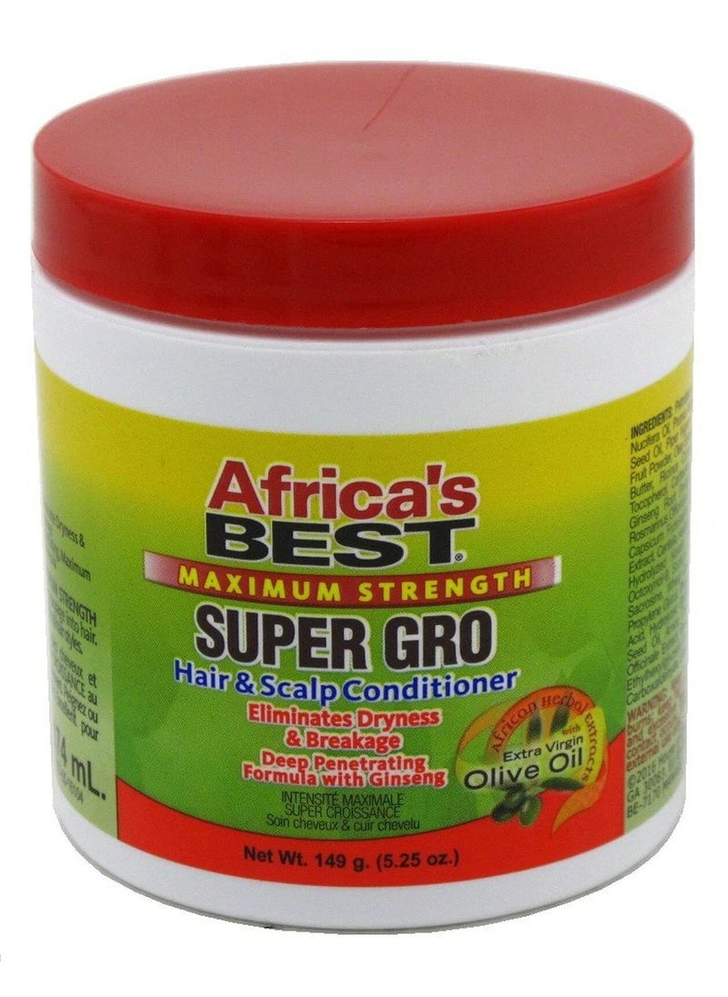 Africa's Best Maximum Strength Super Gro Hair & Scalp Conditioner, 5.25 oz (Pack of 3)