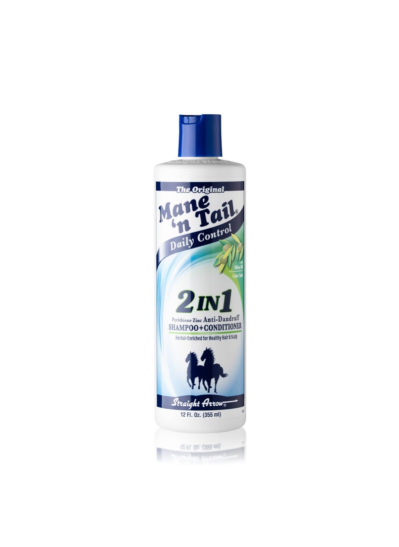 Mane N Tail Daily Control 2 in 1 Anti-Dandruff Shampoo and Conditioner, 12 Ounce