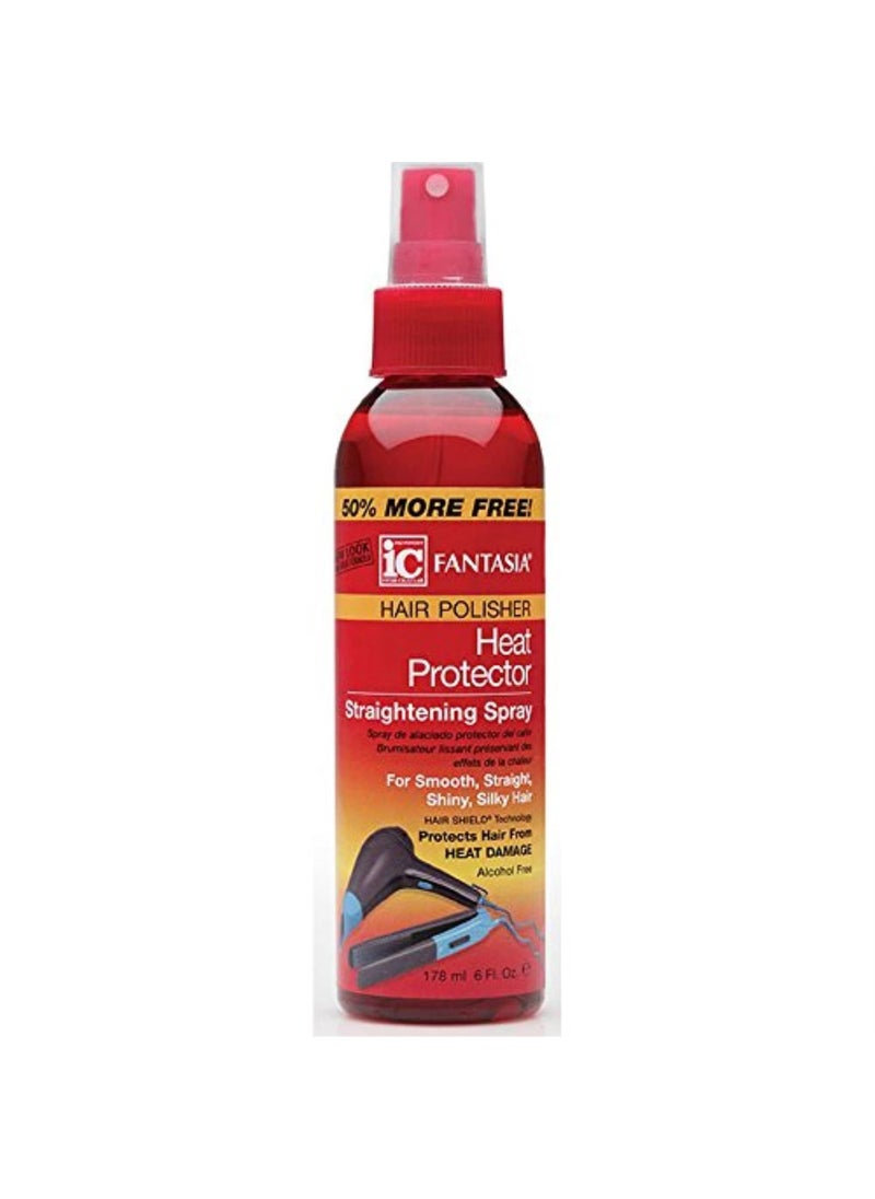 Fantasia Hair Polisher Heat Protector Straightening Spray, 6 oz (Pack of 2)