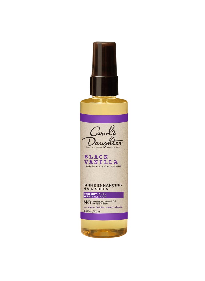 Carol's Daughter Black Vanilla Hair Sheen for Curly, Wavy or Natural Hair, Hair Shine Spray and Moisturizer For Dry, Dull or Brittle Hair, 4.3Fl Oz