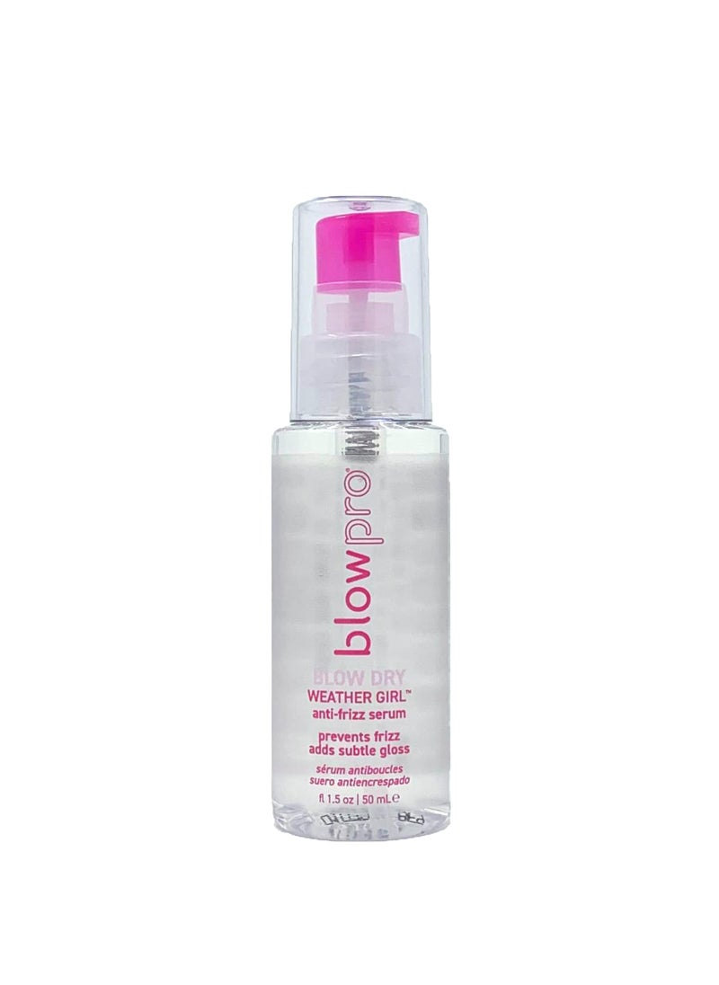 blowpro Weather Girl Anti-Frizz Serum, Protects Hair All Day Long, Weightless Serum, Blend of Soy and Silk Enhance Hair with Luster and Softness, No Greasy Residue Travel size spray bottle 1.5 fl.oz