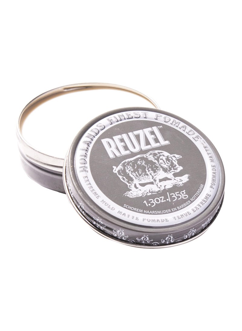 REUZEL Extreme Hold Matte Pomade, Strongest All Day Hold, Water Soluble Styling, No Shine & Flake Free, Easy To Wash Out, For and Hairstyles, 1.3 oz