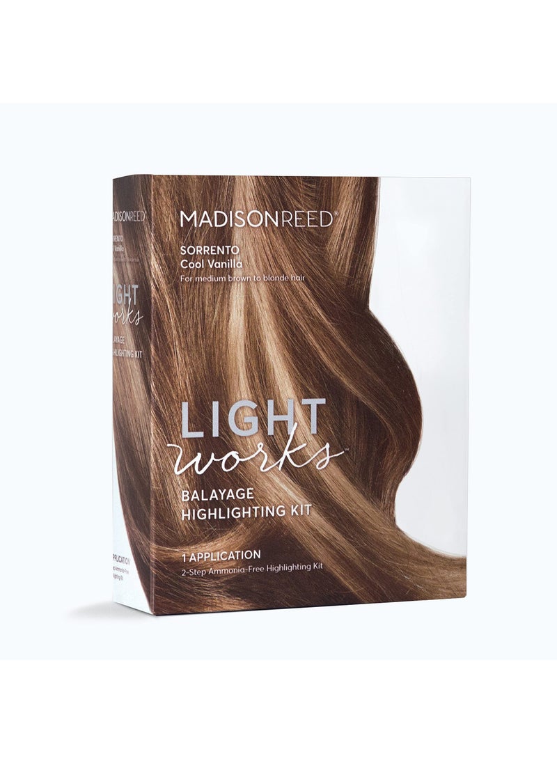 Madison Reed Light Works Balayage Highlighting Kit, Creates Natural-Looking Cool Vanilla Highlights (Sorrento - Blonde), Amonia Free, Cruelty Free, 2 Step Process That Lightens & Tones Hair