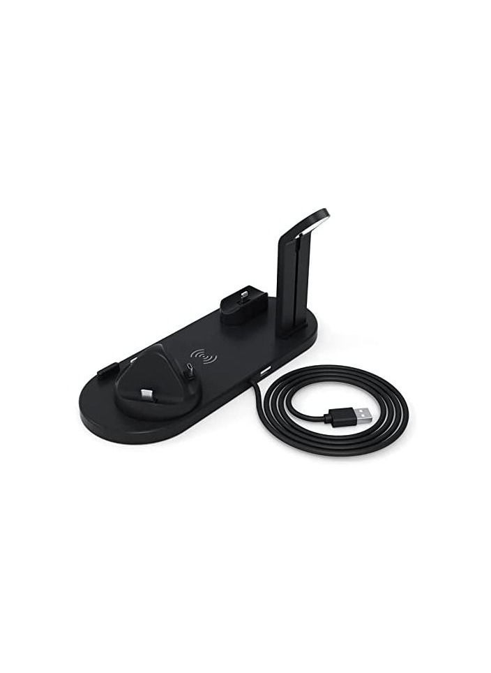 Multi-Function Charging Stand Compatible with iPhone, Android Micro USB u0026 Type-C Phone Wireless 3 in 1 Rotatable Charging Dock