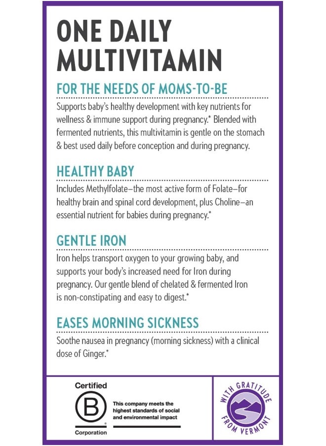 Prenatal Vitamins Prenatal Multivitamin With Methylfolate + Choline For Healthy Mom Baby, One Daily, 90 Count