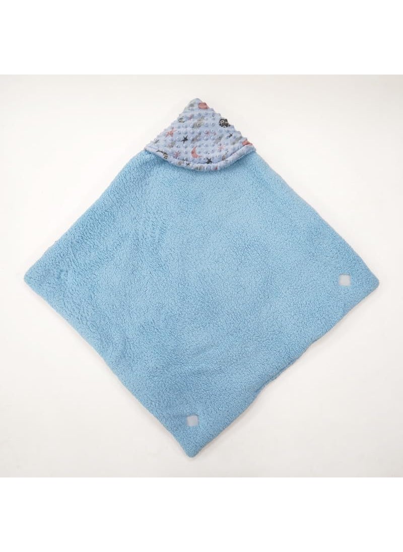 Florida All Season Hooded Baby Blanket Swaddler Wrapper Flannel Soft and Comfortable for New Born Baby Girls and Boys-Wrap Sky Blue