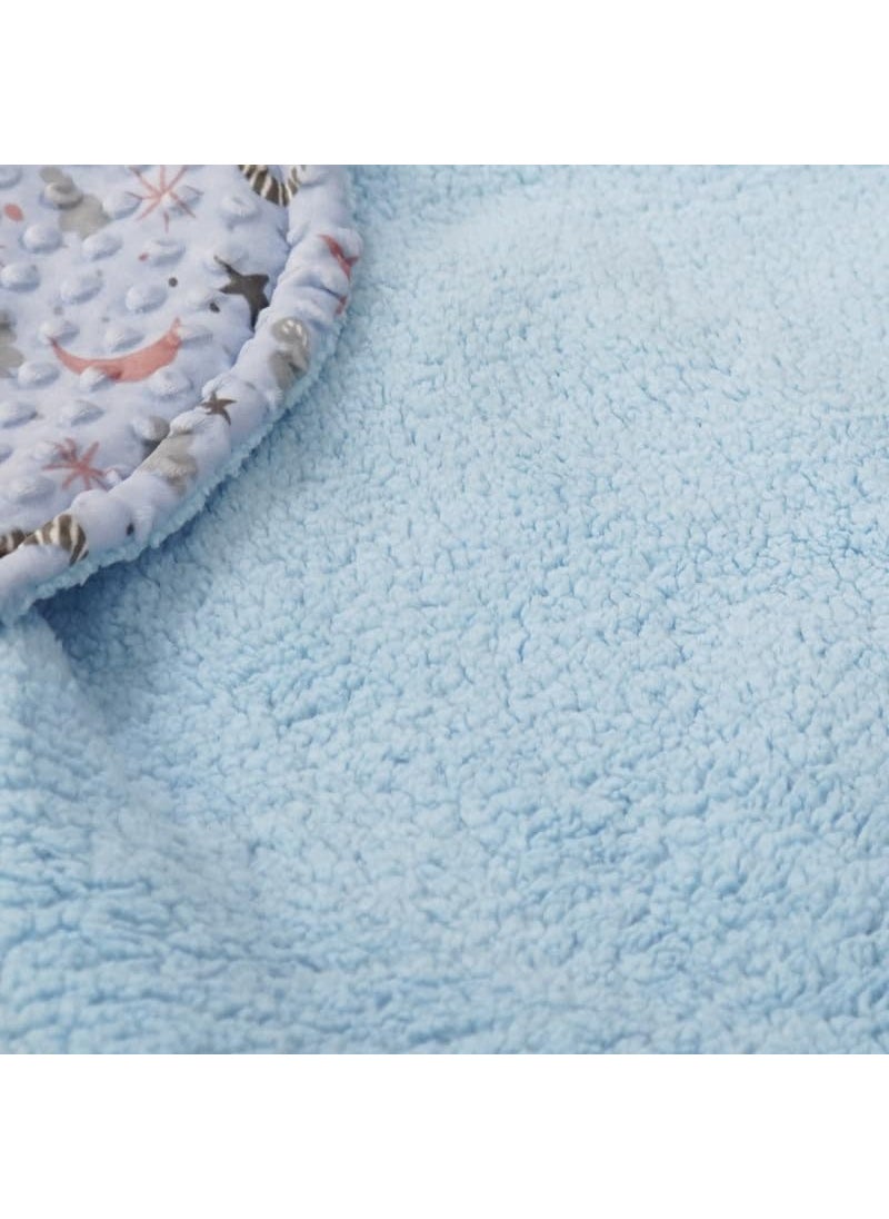 Florida All Season Hooded Baby Blanket Swaddler Wrapper Flannel Soft and Comfortable for New Born Baby Girls and Boys-Wrap Sky Blue