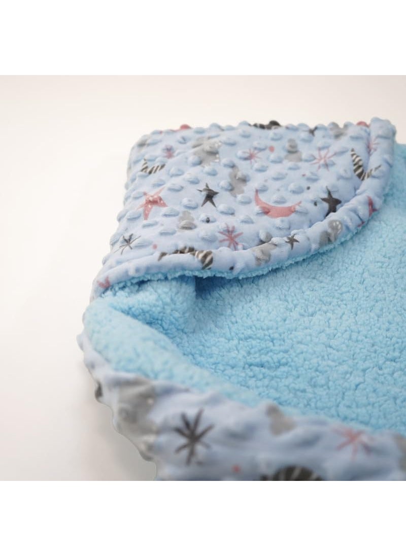 Florida All Season Hooded Baby Blanket Swaddler Wrapper Flannel Soft and Comfortable for New Born Baby Girls and Boys-Wrap Sky Blue