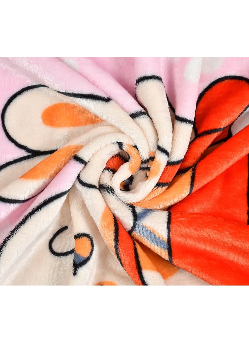 Florida All Season AC Baby Blanket Swaddler Wrapper Flannel Soft and Comfortable for New Born Babies with Adorable Prints and Designs-Happy Pink