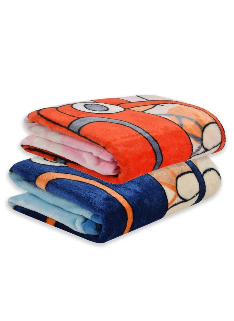 Florida All Season AC Baby Blanket Swaddler Wrapper Flannel Soft and Comfortable for New Born Babies with Adorable Prints and Designs - Pack of 2
