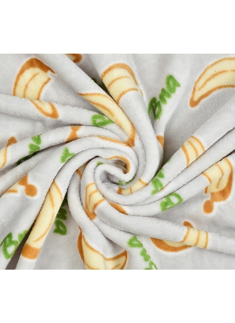 Florida All Season AC Baby Blanket Swaddler Wrapper Flannel Soft and Comfortable for 0-5 Years Babies with Banana Print